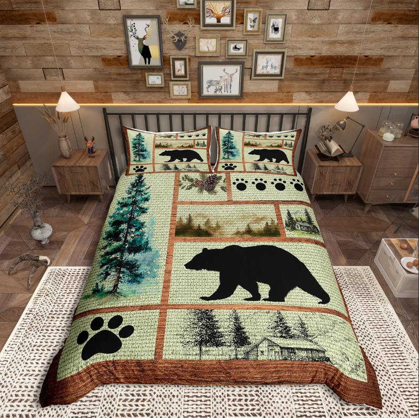 Homewish Set Copripiumino Animale Cervo Set Biancheria da Letto Caccia Fauna Selvatica del Bosco Per Adolescenti Decorazione Safari nella Giungla
