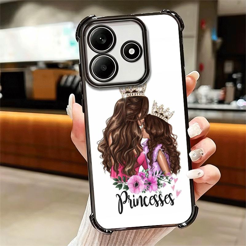 Baby Mom Girls Plating Phone Case For Xiaomi Redmi Note 14 15 Pro Plus 13 12 11 11S 11T 10 9S 9 5G Anti-Fall Airabag Cover