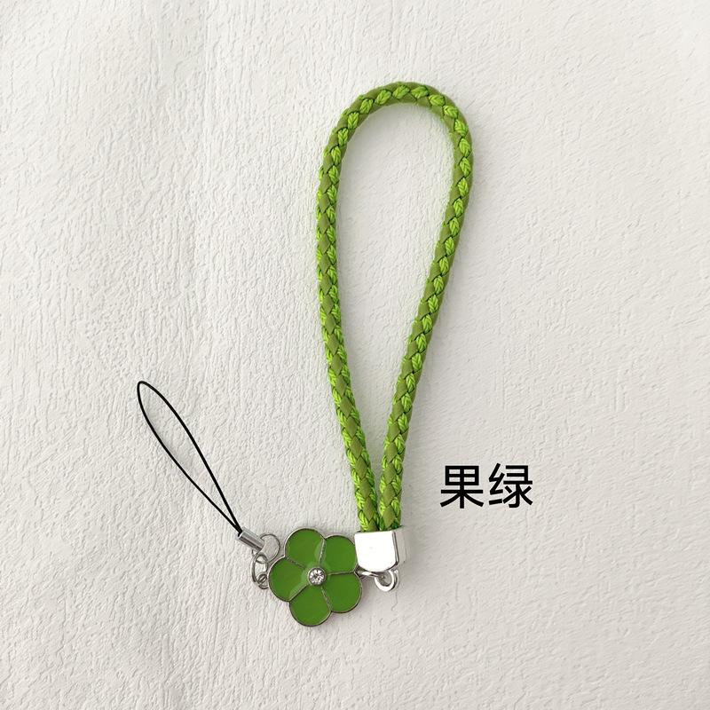 Camellia Clover Nylon Woven Wrist Phone Lanyard Mobile Phone Case Pendant