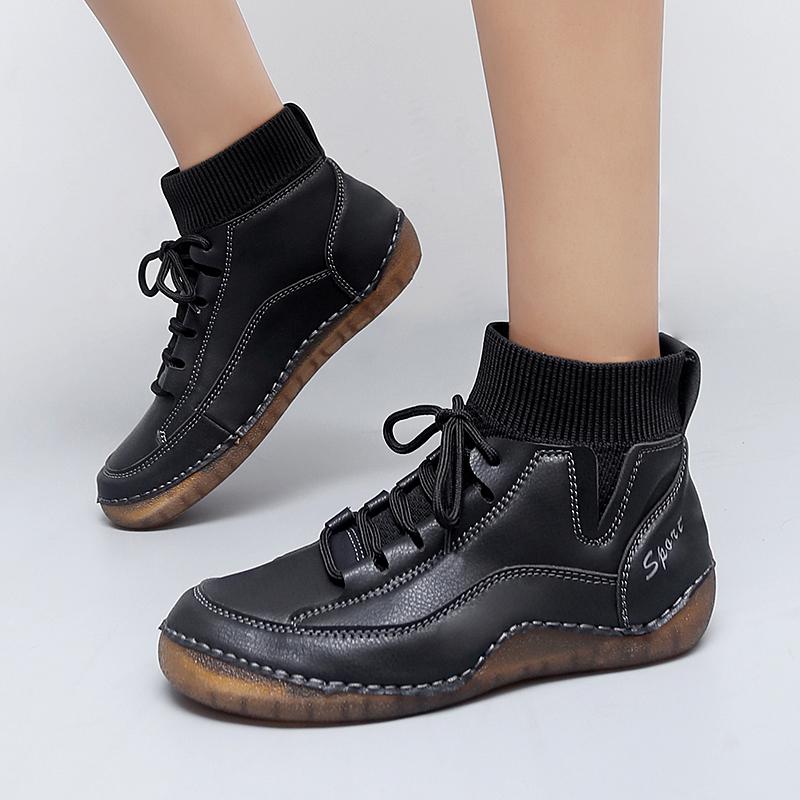 Women Hiking Shoes Driving Shoes High Top Beige Green Black Ankle Boots Casual Plus Size Outdoor Shoes