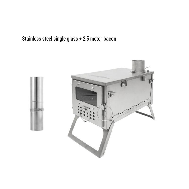 WT-star Stainless Steel Foldable Wood Stove for Outdoor Camping and Hiking