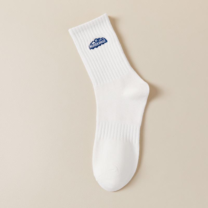 Trendy Men's Mid-Calf Embroidered Sports Socks - Yu Wenle Style