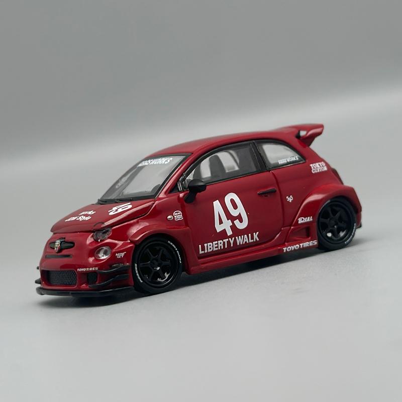 MINIGT 1:64 Grey Red Abarth 595 LB-WORKS x Abas Works alloy car Model 995 963 1051