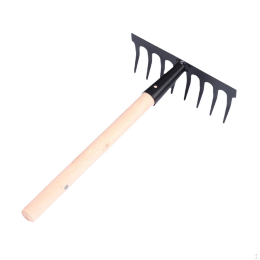 Garden Rake Claw Lightweight Wooden Handle Sturdy Sand Shell Seawater for Catching