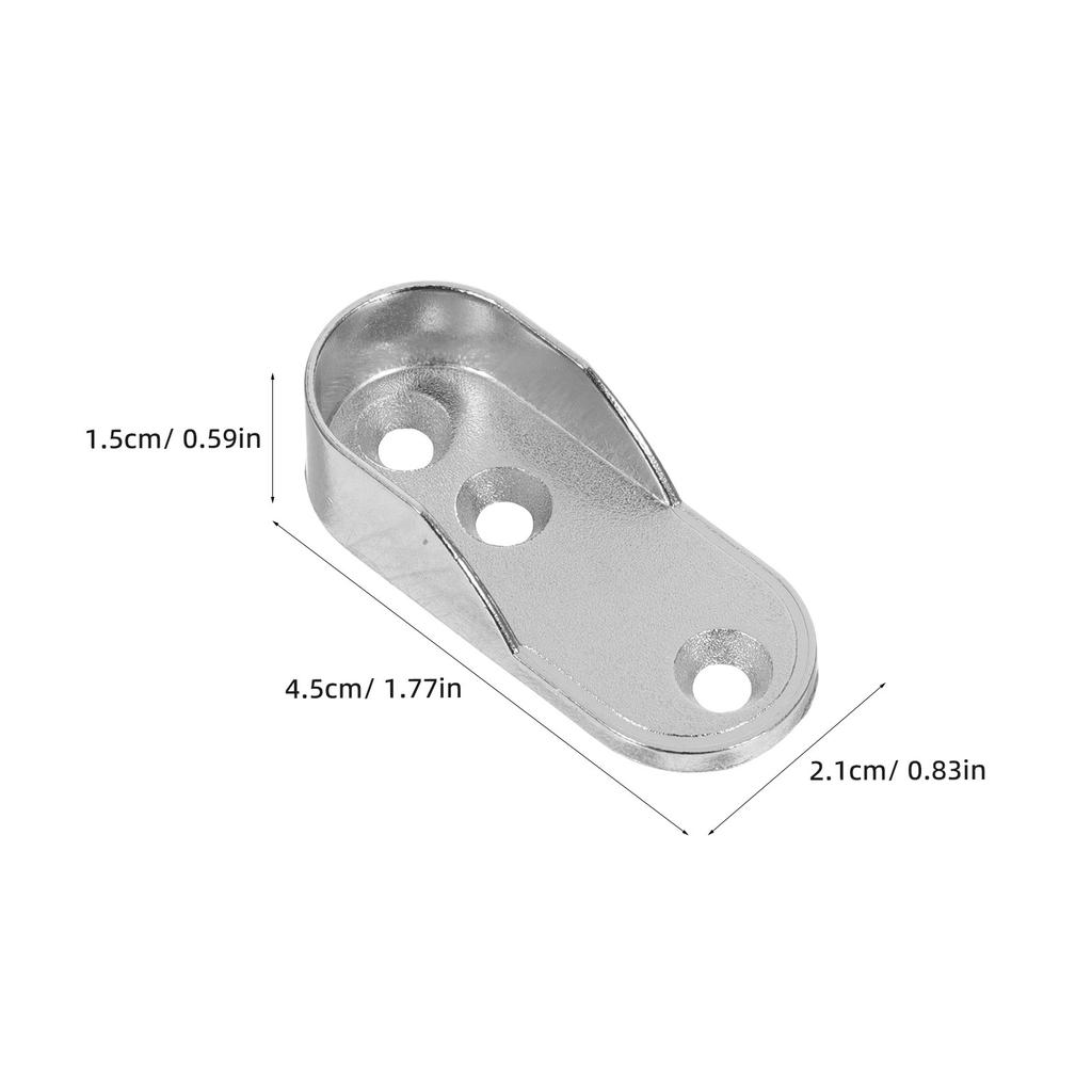 20Pcs Oval Closet Rod Supports Heavy Duty Metal U-Shaped Wardrobe Pole Brackets Wall Mount Closet Rod End Holders Stable Support
