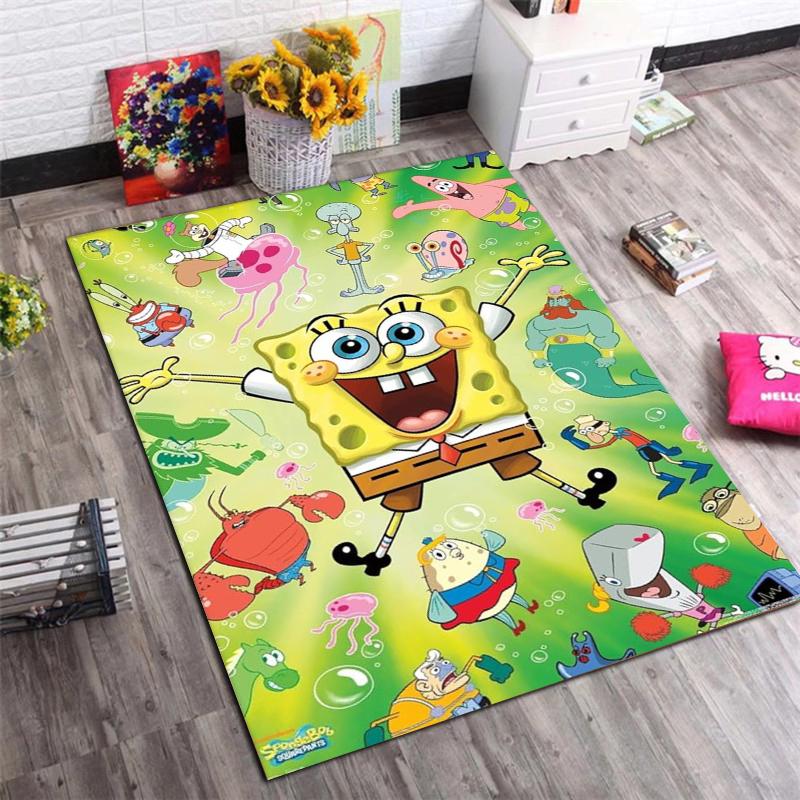 SpongeBob SquarePants Kids Area Rug, Bikini Bottom Full Cast Soft Non-Slip Carpet 40x60cm( 15x23in )