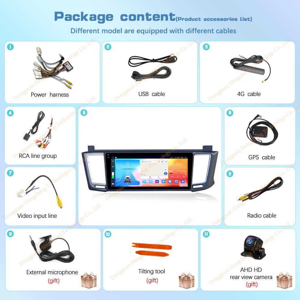 10.25" For Toyota RAV4 4 XA40 5 XA50 2012-2018 GPS Navigation Android12 8Core 8+128G CarPlay 4G 360Camera Car Multimedia Player