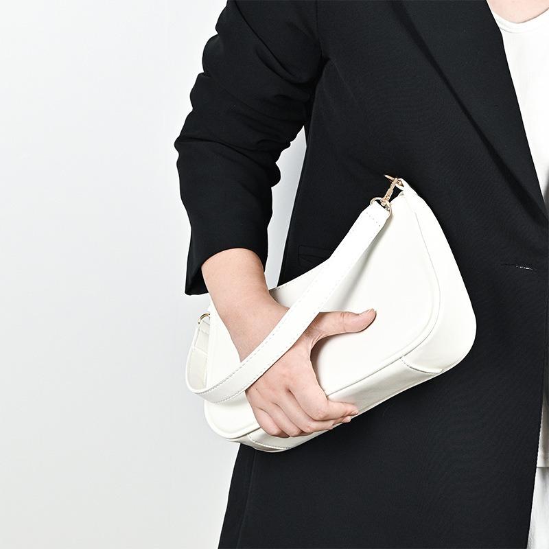 Осень и зима новая ретро мода однотонная высокая текстура большая вместимость багет подмышечная сумка наплечная сумка-мессенджер сумка сумка белый