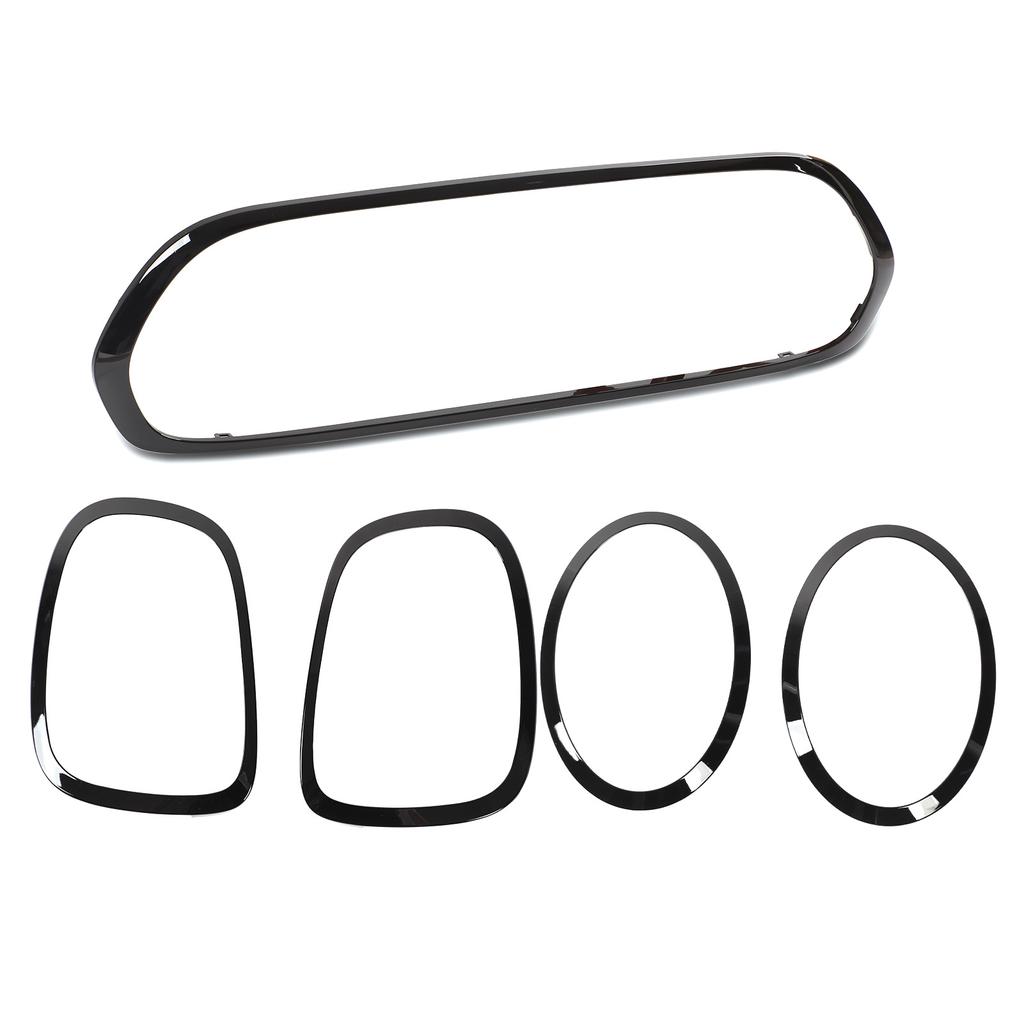 5pcs Gloss Black Headlight Taillight Grille Surround Cover Trims Replacement for Mini F55 F56 F57 One Cooper S JCW 2014+
