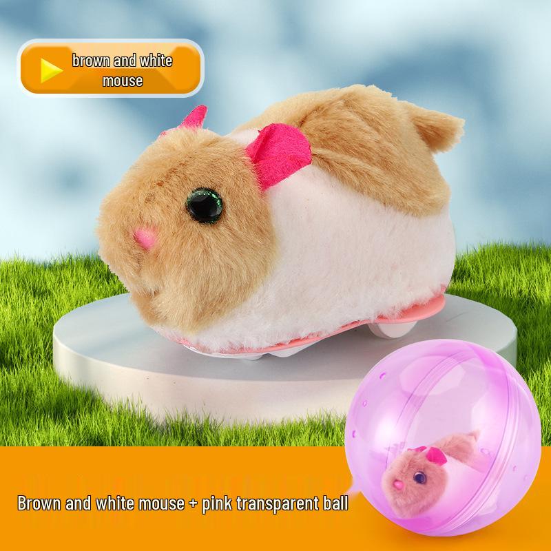 Electric Plush Hamster Spinner: Interactive Cat Teaser & Rolling Ball Toy for Fun Parent-Child Play