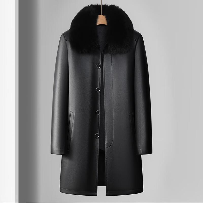 Herrenjacke mit Plüschfutter und abnehmbarem Kunstfellkragen