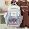 Japanese Ins Clear Student Light School Bag Cute College Girl Contrast Elementary and Junior High School Student Backpack
