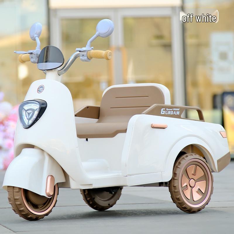 

Детский перезаряжаемый электрический трехколесный мотоцикл: Игрушка с дистанционным управлением, двухместная, для мальчиков и девочек