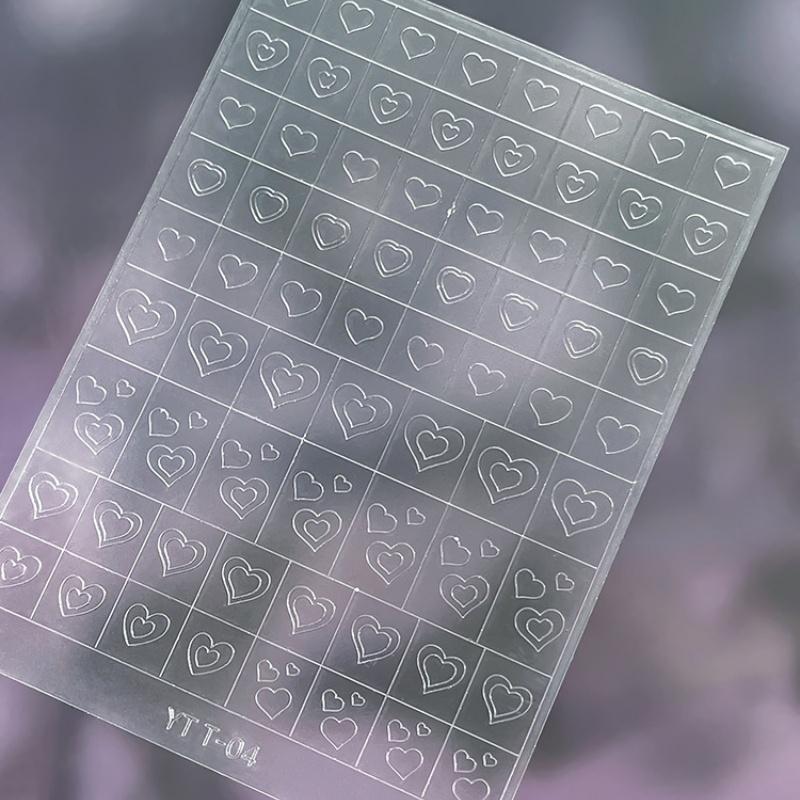 Simple Hollow French Nail Decals Transparent Spray-Painted Heart Butterfly Nail Art Stickers Fashion Manicure Decor