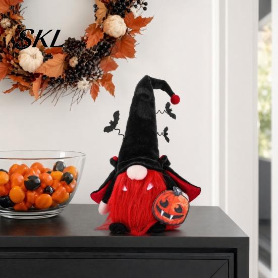 Halloween Outdoor Decorations Gnome Decor, Faceless Vampire Bat Doll Figurine for Shelf Table, Spooky Cute Ornament Party Home, Trick or Treat Festive