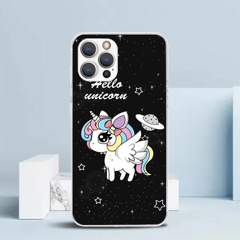 Pink Unicorn Rainbow Phone Case For IPhone 16 17 Air 16E 15 14 Plus 13 Mini 12 11 Pro Max 7 8 + SE 2020 Soft TPU Back Cover 16 1