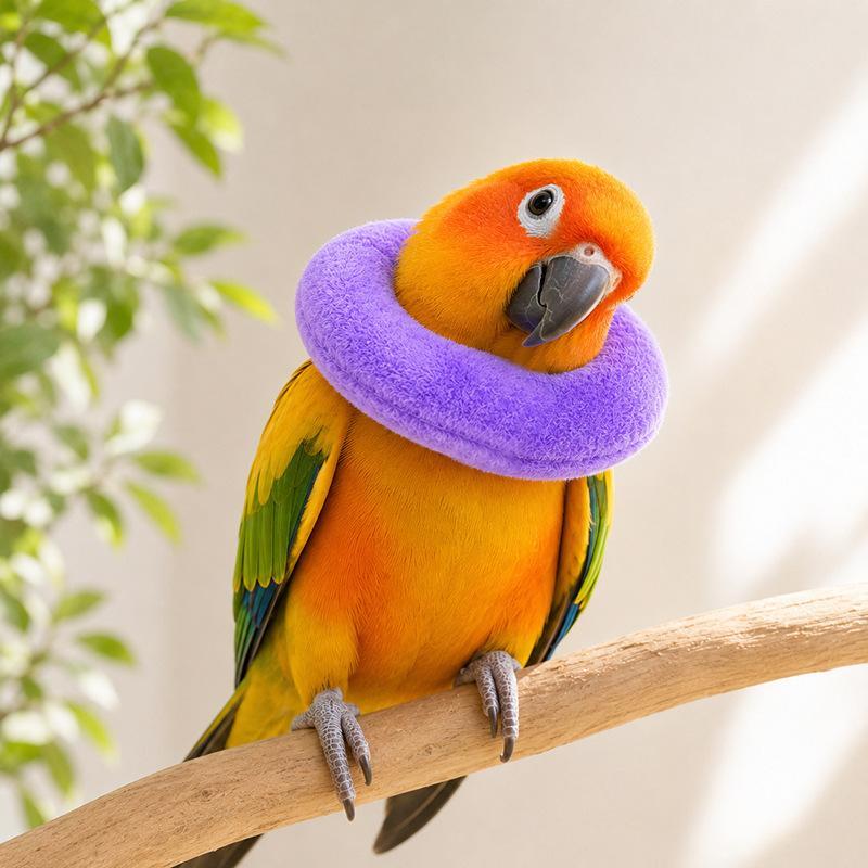 Soft Parrot Recovery Cone Comfortable Anti-Bite Anti Licking Collar Adjustable Breathable Bird Elizabethan Collar
