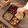 CAIZHI Dried Fruit Plate, Fruit Bowl, Living Room High-End Wood-Like Nut Snack Box, Candy Storage Container, 4-Compartment Fruit Plate CZ6867