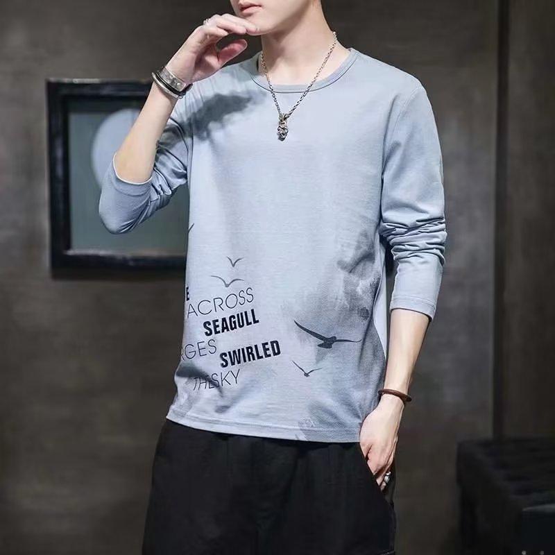 

Мужской свитшот с круглым вырезом в стиле колор-блок, с длинным рукавом, повседневный, свободного кроя, для весны и осени. M синий