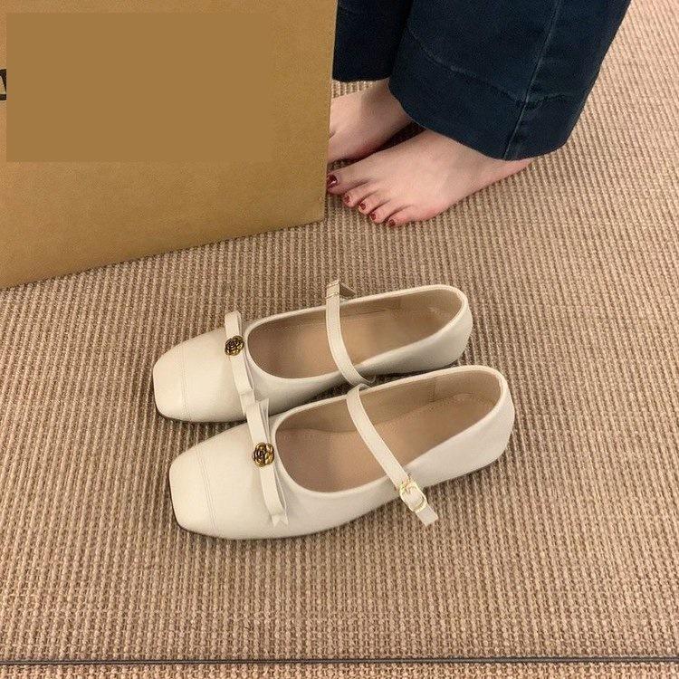 Flat-bottomed small fragrant Mary Jane shoes spring new with skirts French gentle evening single shoes