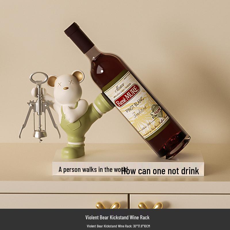 Luxurious Cream Style Red Wine Rack Ornament for Living Room or Entrance Cabinet