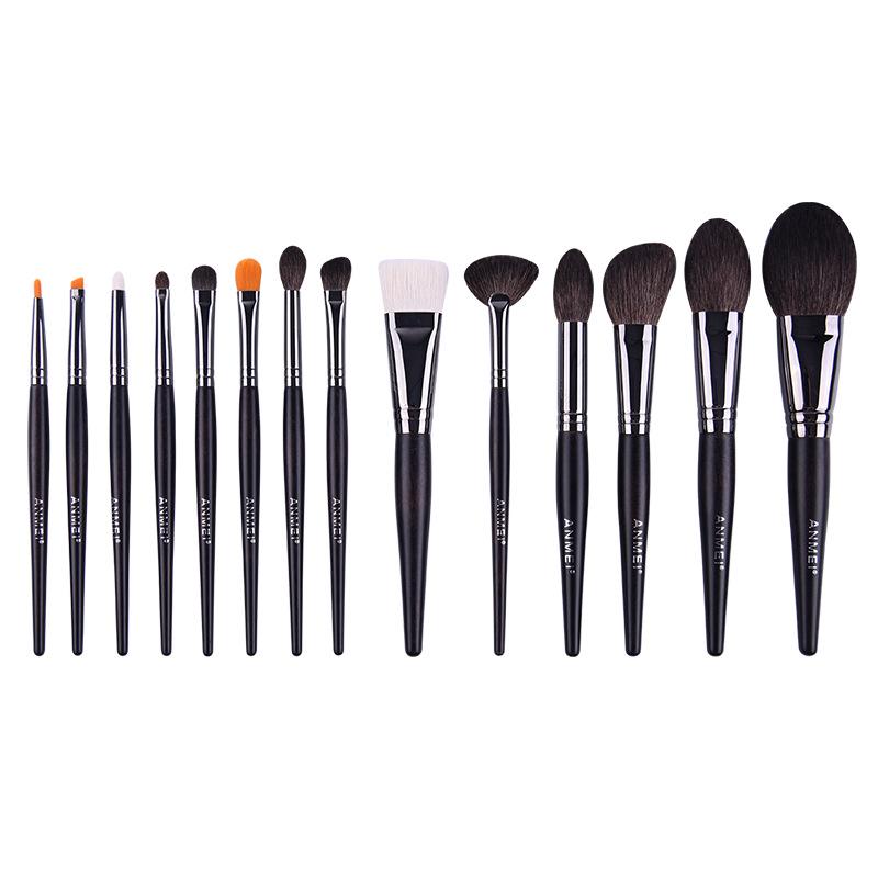 14-Piece Makeup Brush Set: Angled Contour, Flat Mask, Eyeshadow Blending Brushes & Storage Bag