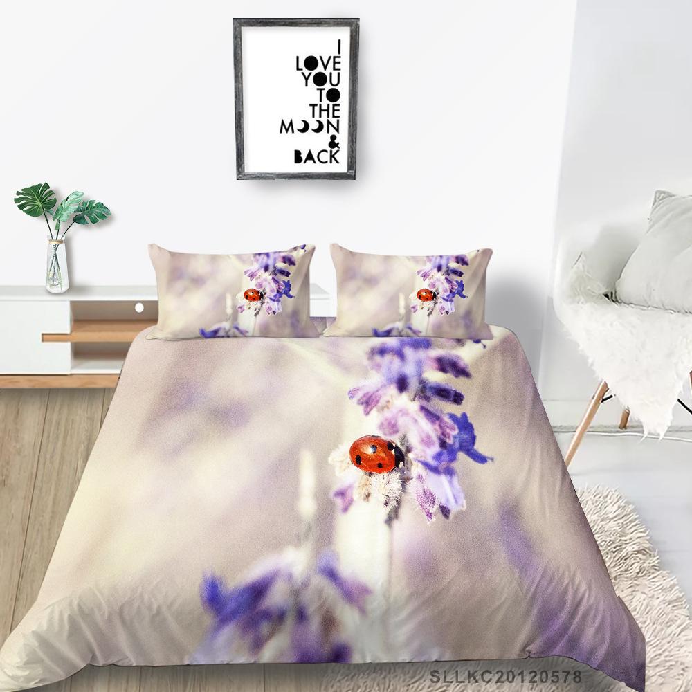 Insect Series Quilt Cover Pillowcase Two Or Three-Piece Set 3D Digital Printing Polyester