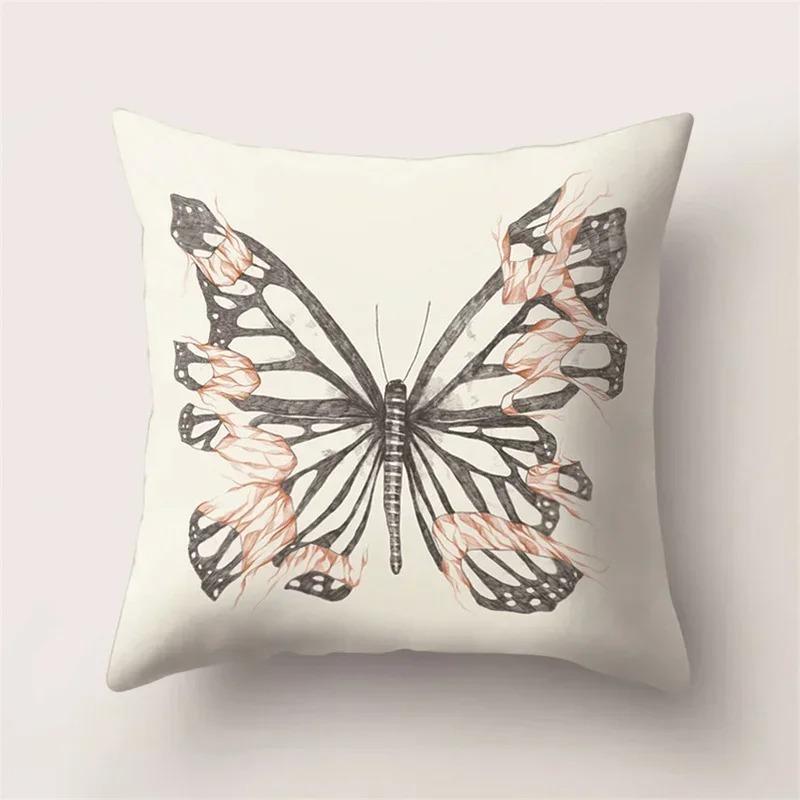 Beautiful Butterfly Print Decorative Pillow Cover Car Sofa Square Cushion Pillow Cover