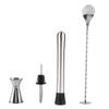 4pcs/ Set Durable Stainless Steel Drinking Cocktail Mixing Tool Set in Home Bar Party(A)