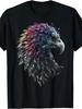 Men's Retro Eagle Head T-Shirt - Vibrant Bird Graphic Print, Colorful Eagle Design, Round Neck Casual Tee Suitable for -Season Wear, Machine Washable 
