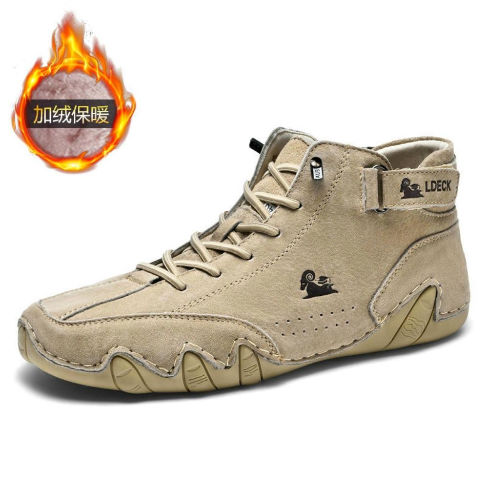Big Size Mens Shoes High Top Octopus Design Casual Sneakers Genuine Leather Unisex Martin Boots