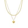European and American Stainless steel Double-layer Gold Color Heart Pendant Neckchain For Women 2026 Fashion Jewelry Accessories