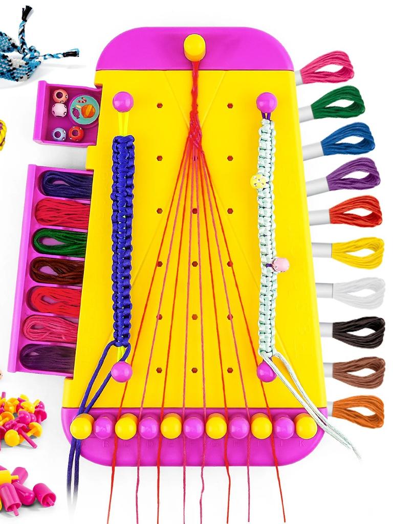 Friendship Bracelet Jewelry Making Kit forGirls Arts and Crafts Bracelets StringMakerKit Pretend Play Toy Birthday Gift
