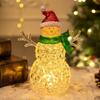 Handicraft Snowman Nightlight Cute Miniature Figurine Sculptures Glowing Snowman Statue  New Year