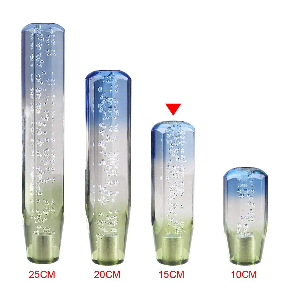 ADPOW Universal Crystal Shift Knob Bubble Octagon 150mm Sparkling Clear Clear Clear Bubble with