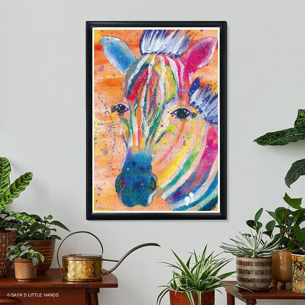 1000-piece jigsaw puzzle "Rainy the Zebra" (a gentle zebra living in the savanna) [Pure White] (51 x 73.5 cm)