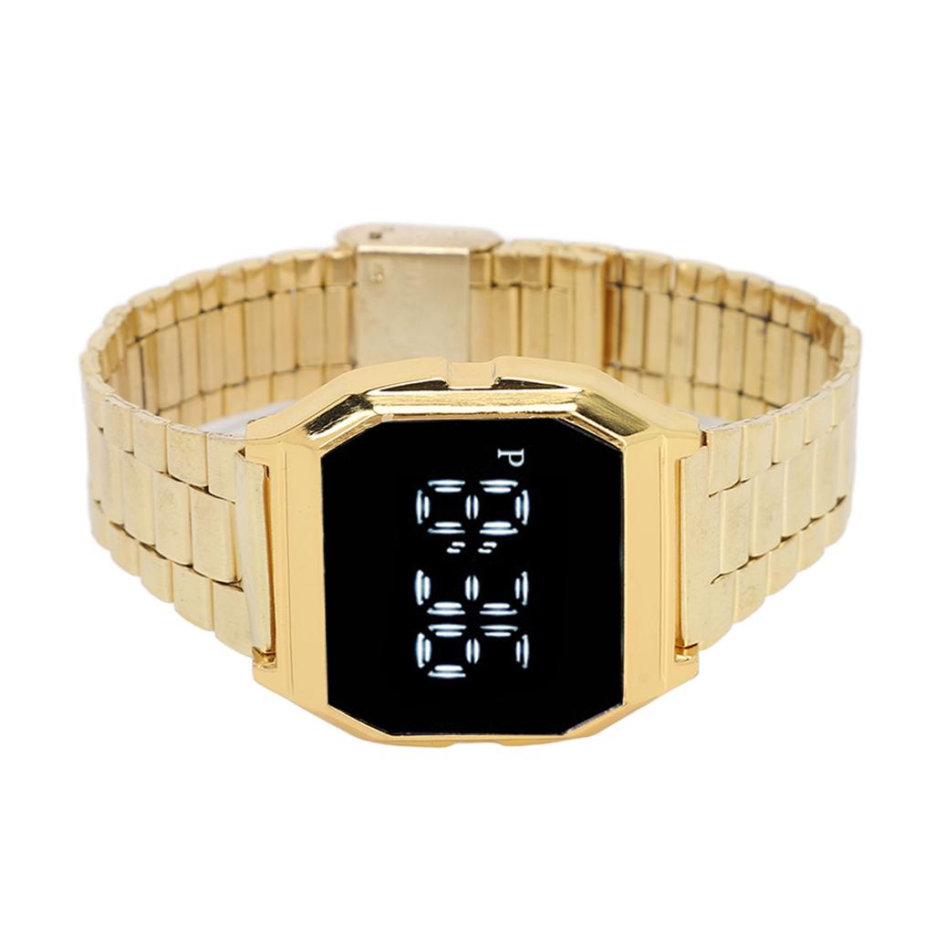 LED Watch for Student Tetragonum Digital Sports Watch with Folding Clasp Alarm Timing Night Light