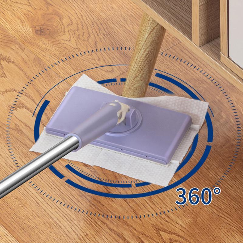 Compact 360° Rotation Lazy Mini Mop Disposable Wet Wipe Clip Flat Mop for Shoe Upper Surface Stain Quick Cleaning