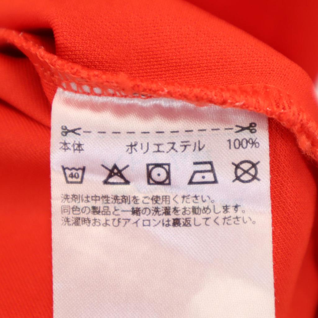 adidas Back print Football Long sleeve Wear O Orange 3 Lines Men's Used