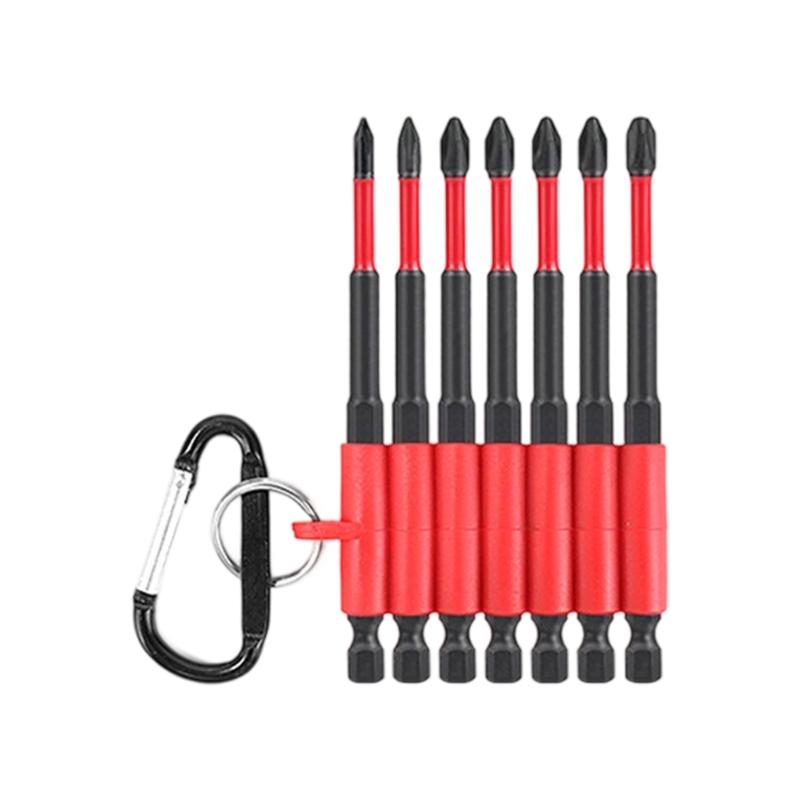 Magnetic Head Crosses Screwdriver Bit Durability Steel Construction Shock Resistant Drill Bit With Keychain Storage