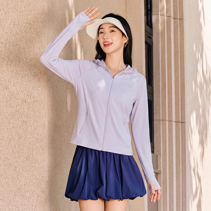 Anta Training Series Womens Knitted Sports Top Summer 2026 Sun Protection Women tops Light-Purple 962627706-5