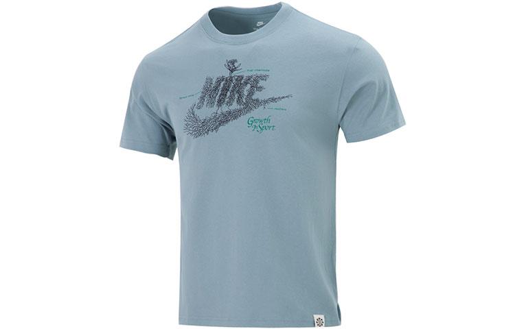 Nike T Shirts Men s Gray Blue Crew Neck Moderate Straight Fit DN5135-041 XL
