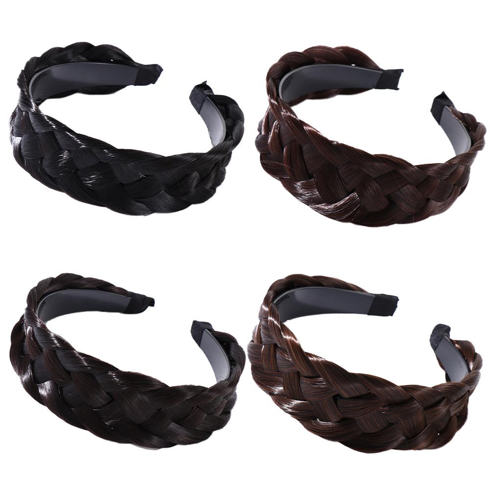 Artifact Fishbone Braid Non-slip Wide Hair Hoop Korean Style Headwear Female Hairbands Wig Headband
