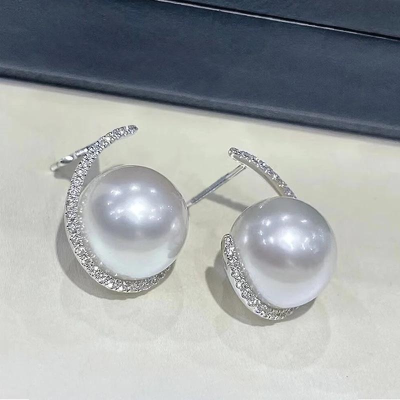 Huitan Beautiful Imitation Pearl Drop Earrings for Women Gorgeous Modern Wedding Bridal Jewelry Delicate Party Ear Accessories
