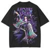 Demon Slayer Shinobu Kocho Anime Vintage Washe T Shirt Unisex Women Short Sleeve Tops Summer Graphic Tee Casual Streetwear Cosplay