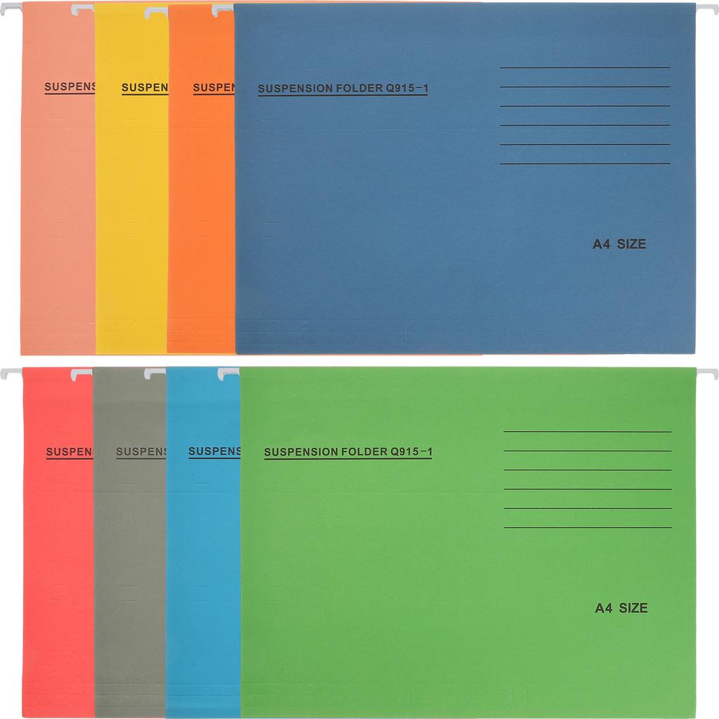 Hanging File Folders 8PCS Wall Mounted Holder for A4 Documents Office Supplies Folder Organizer with Dividers and Tabs