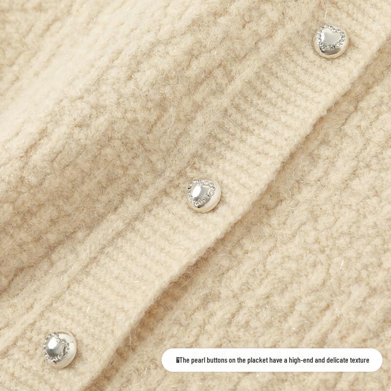 FivePlus Women's Frilled Collar Slim Knit Cardigan