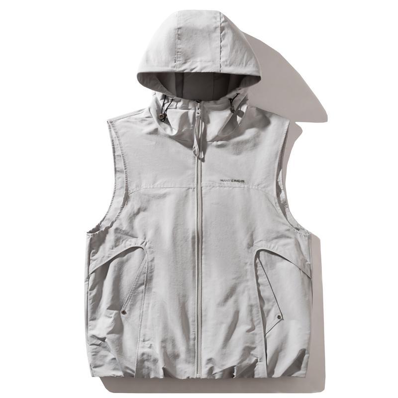 

Unisex Quick Dry Hooded Vest, Casual Outdoor Mesh Lined Sleeveless Jacket (M-2XL) 2XL світло-сірий колір