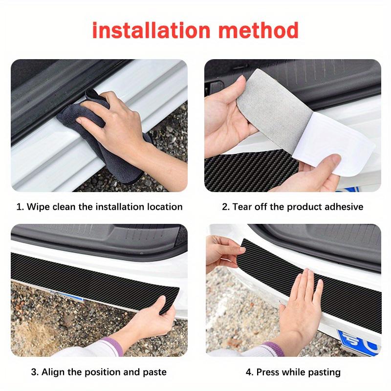 Car Rear Bumper Protective Sticker, Carbon Fiber Material, Scratch-resistant and Dirt-resistant Decorative Strip, Car Modification Parts.