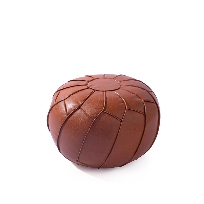 Unstuffed Cushion Cover PU Leather Ottoman Cover Storage Stool Pouf Cover Minimalist Nordic Style Moroccan Pouf Without Fillings